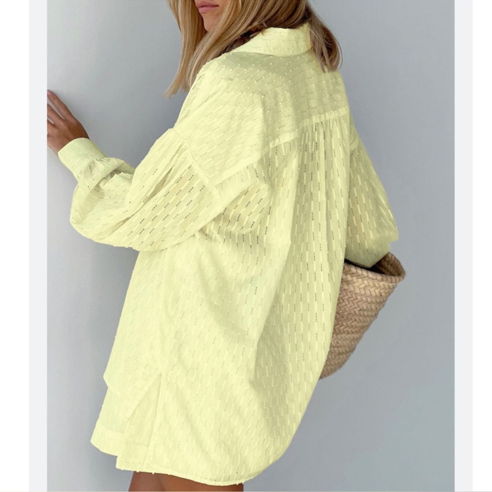 Nwot Commense Textured Button Down Size Large - image 1